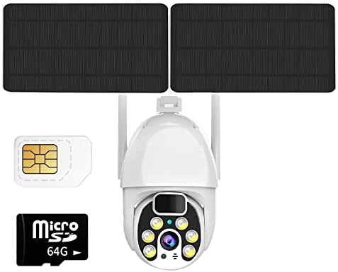 Wilress Açık 4G LTE Cellualr Güvenlik Kamerası Güneş Enerjili 1080P Spot Renkli Gece Görüşü, PTZ, Su Geçirmez, Hareket