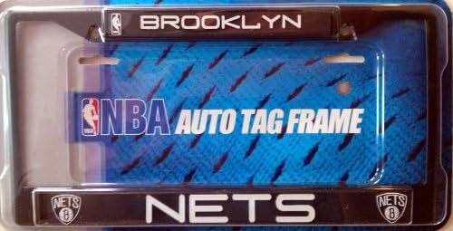 Brooklyn Nets Siyah Plaka Çerçevesi Ücretsiz vidalı kapaklar Dahil